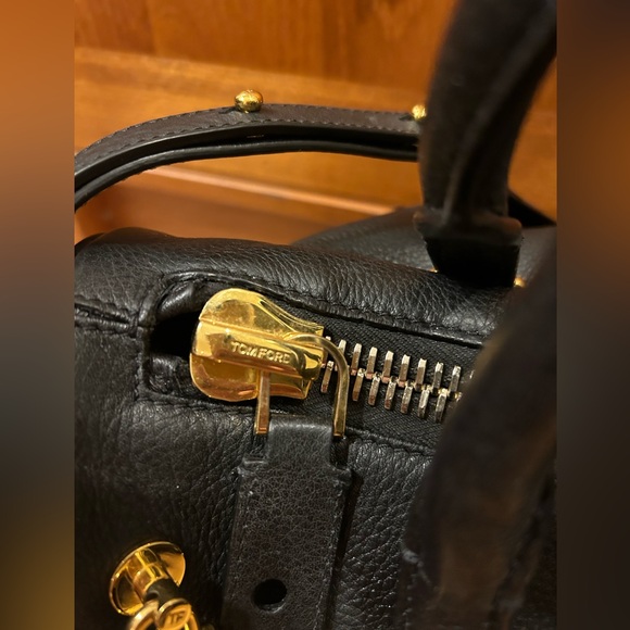 Tom Ford Black Pebbled Leather Frea Freya Satchel Handbag - Picture 12 of 13